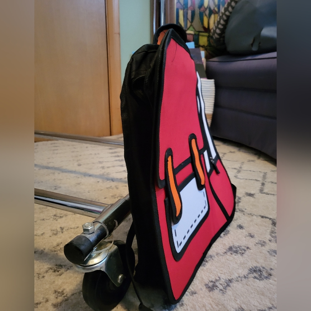 Red Cartoon-Style Backpack Bag - Picture 3 of 5